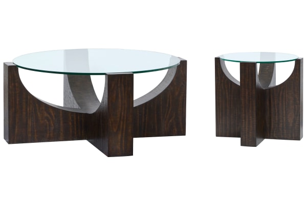 Beckham - Round Cocktail Table With Accent Table - Rustic Tavern