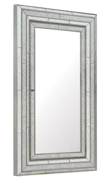 Melange - Glamour Floor Mirror With Jewelry Armoire Storage - Champagne
