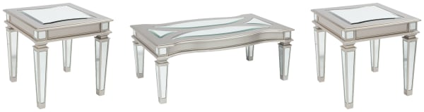 Tessani - Silver - 3 Pc. - Coffee Table, 2 End Tables