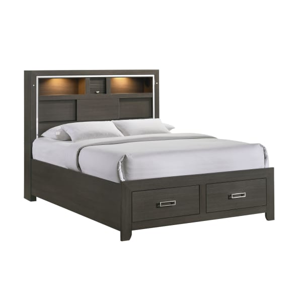Sasha - Queen Music Bed With Led Light - Gray