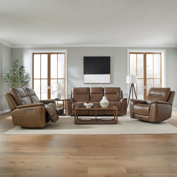 Collins - Sofa With Loveseat & Recliner - Brown
