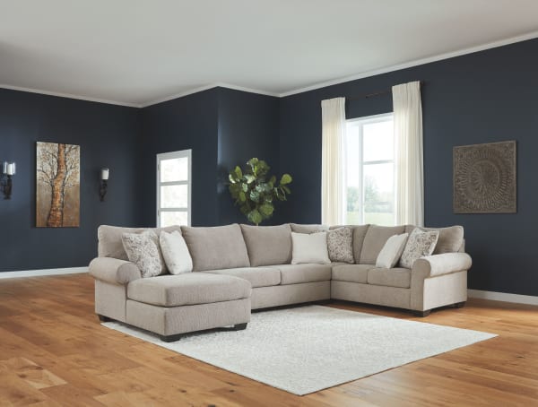 Baranello - Stone - Left Arm Facing Corner Chaise, Armless Loveseat, Right Arm Facing Sofa with Corner Wedge Sectional