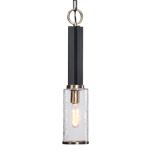 Jarsdel - 1 Light Industrial Mini Pendant - Black