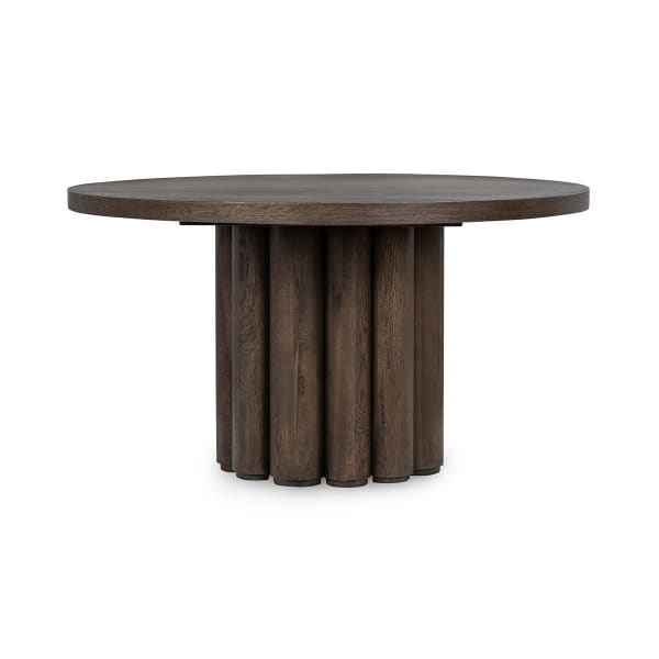 Tiber - 55" Round Dining Table - Toasted Brown