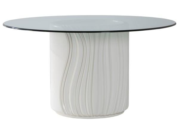 Signature Designs - Volante Round Dining Table - White - Glass