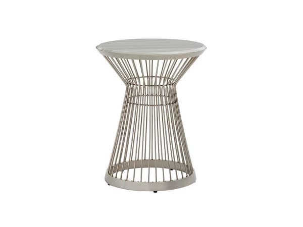 Ariana - Martini Stainless Accent Table - Pearl Silver