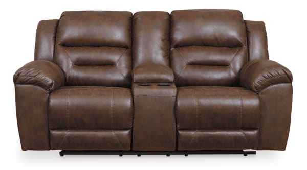 Stoneland - Chocolate - DBL Rec Loveseat w/Console
