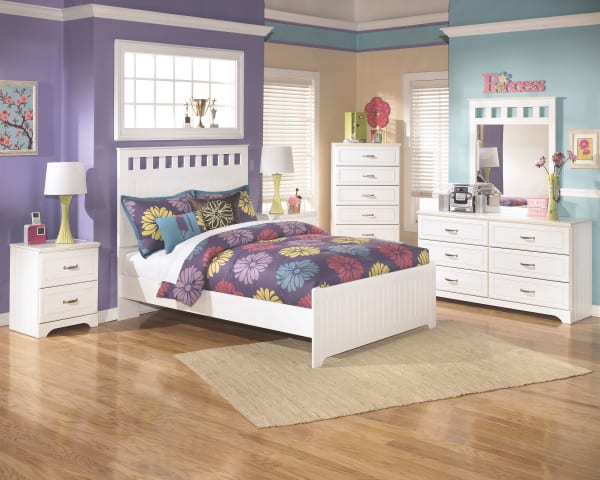 Lulu - White - 7 Pc. - Dresser, Mirror, Full Panel Bed, 2 Nightstands