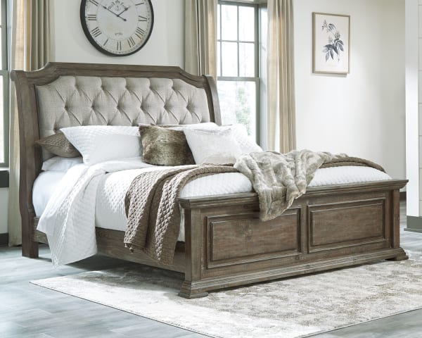 Wyndahl - Brown - King Upholstered Panel Bed