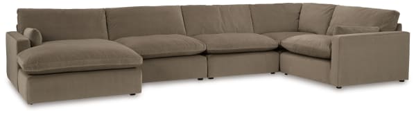 Sophie - Cocoa - 5-Piece Sectional With Laf Corner Chaise