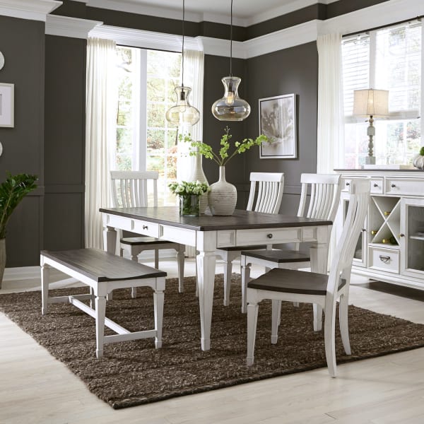 Allyson Park - 6 Piece Rectangular Table Set - White