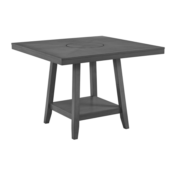 Seneca - Square Counter Table With Lazy Susan - Gray