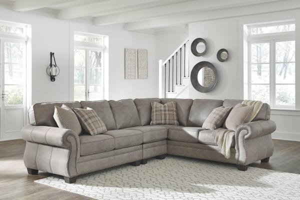 Olsberg - Steel - Right Arm Facing Sofa with Corner Wedge, Left Arm Facing Loveseat, Armless Chair Sectional