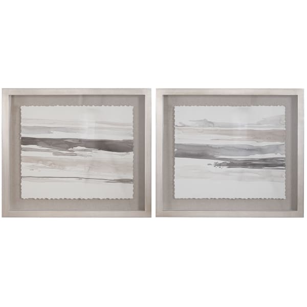 Neutral - Landscape Framed Prints (Set of 2) - Pearl Silver