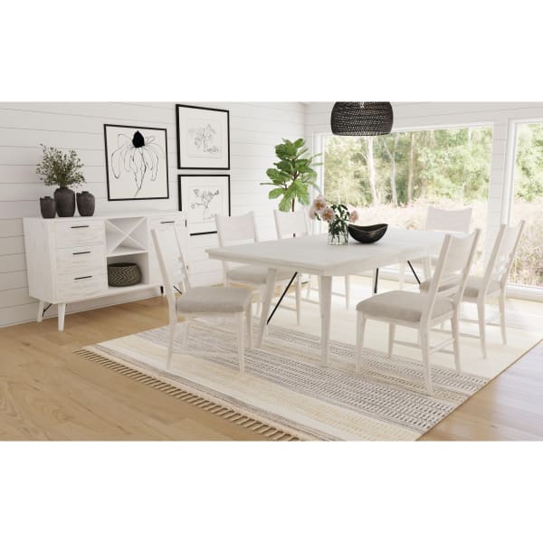 Rogen Rustic - 7 Piece Standard Height Dining Set (Table And Six Chairs) - Rustic White