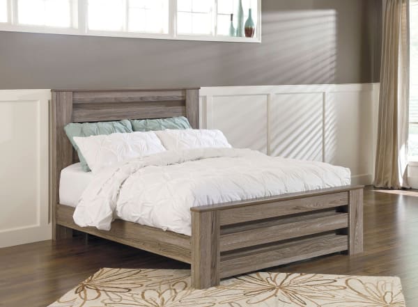 Zelen - Warm Gray - Queen Panel Bed