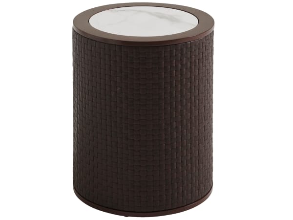 Abaco - Round Accent Table - Dark Brown