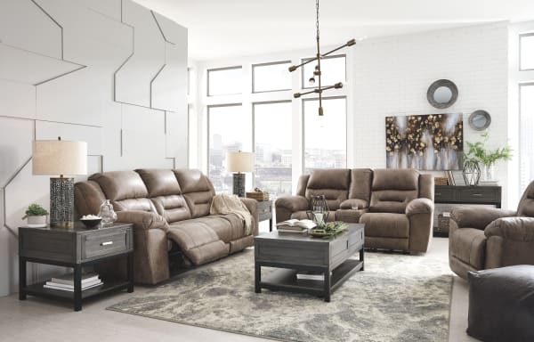 Stoneland - Fossil - 3 Pc. - Reclining Sofa, Loveseat, Rocker Recliner