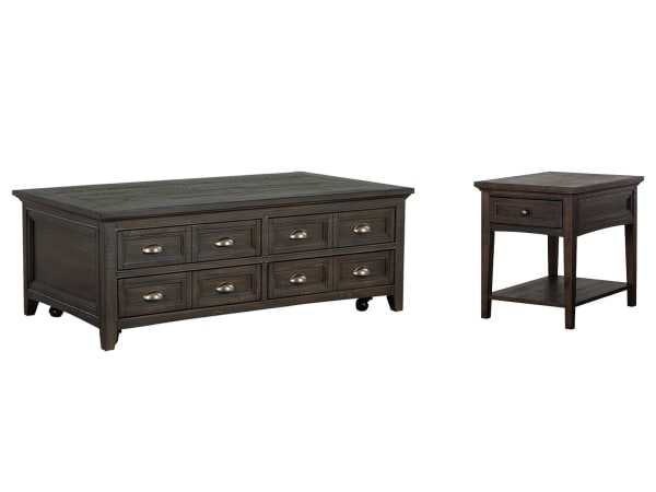 Westley Falls - Lift Top Storage Cocktail Table With End Table - Graphite