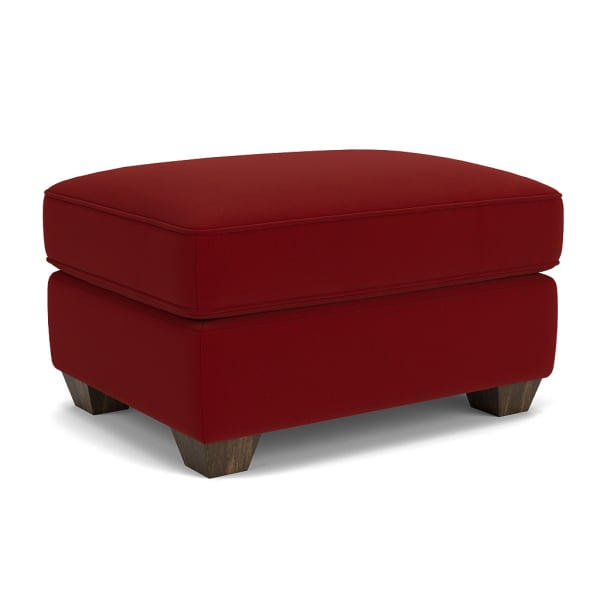 Carson - Leather Ottoman, Heavy Thread Stitching