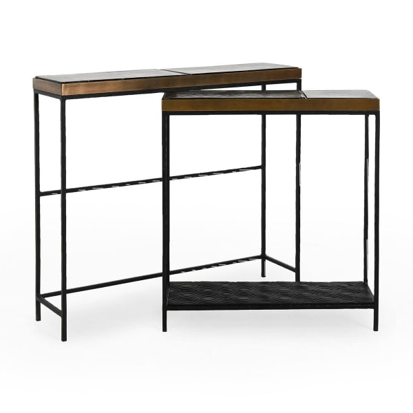 Harrison - Glass/Aluminum Rectangle Console Tables (Set of 2) - Bronze