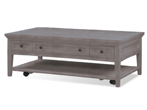 Paxton Place - Rectangular Cocktail Table With Casters - Dovetail Grey