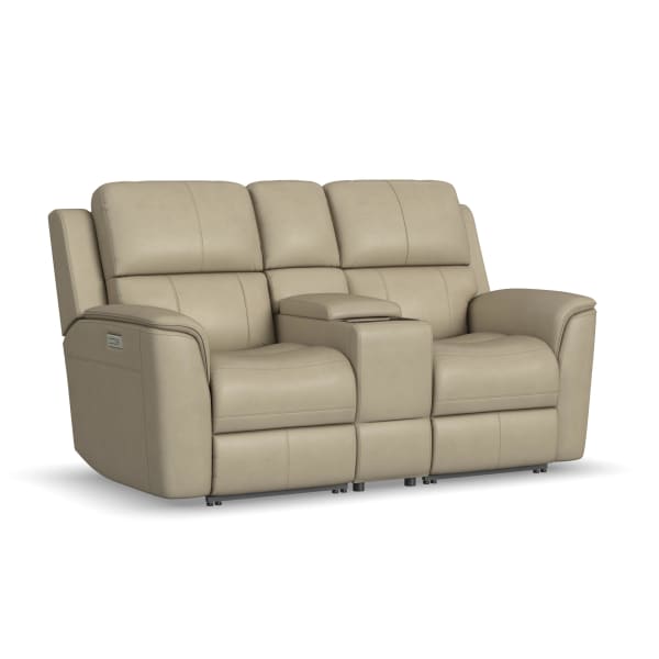 Henry - Power Reclining Loveseat With Console & Power Headrests & Lumbar - Beige