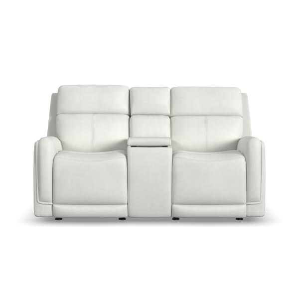 Alister - Power Gliding Loveseat With Console, Power Headrests & Lumbar - Porcelain
