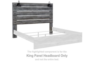 Baystorm - Gray - King Panel Headboard with Sconce Lights