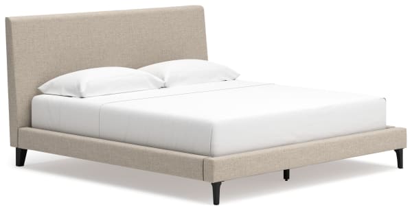 Cielden - Soft Gray - King Upholstered Bed with Roll Slats