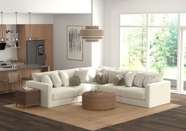 Ritzy - 5 Piece Modular Sectional - Bone
