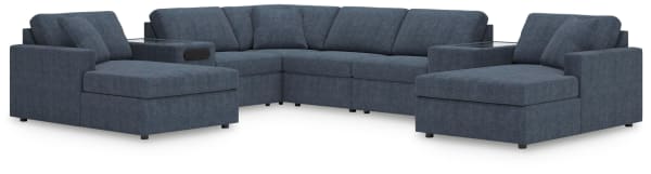 Modmax - 8-Piece Double Chaise Sectional With Audio And Storage Consoles - Ink