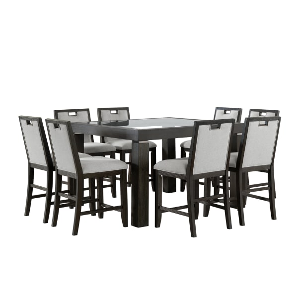 Elodie - 9 Piece Counter Height Dining Set (Table And Eight Chairs) - Charcoal