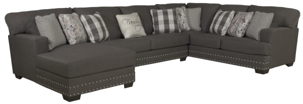 Crawford - 3 Piece Sectional With LSF Chaise And 10 Included Accent Pillows