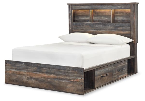 Drystan - Multi - Full Bookcase Bed With 4 Storage Drawers