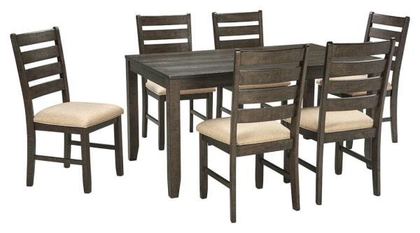 Rokane - Brown - Dining Room Table Set (7/cn)