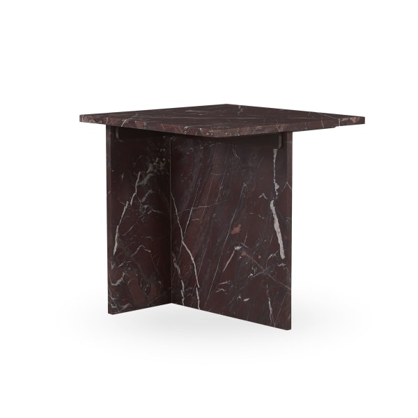 Bexly - Marble Square End Table - Red