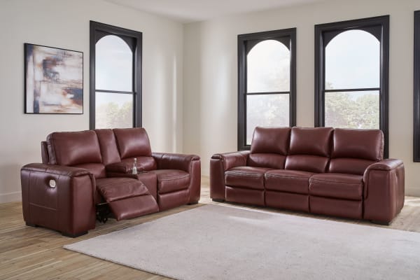 Alessandro - Garnet - 2 Pc. - Power Reclining Sofa, Loveseat