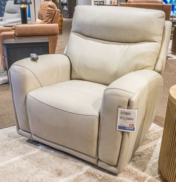 Pincara - Power AutoGlide Recliner With Audio System - Bone