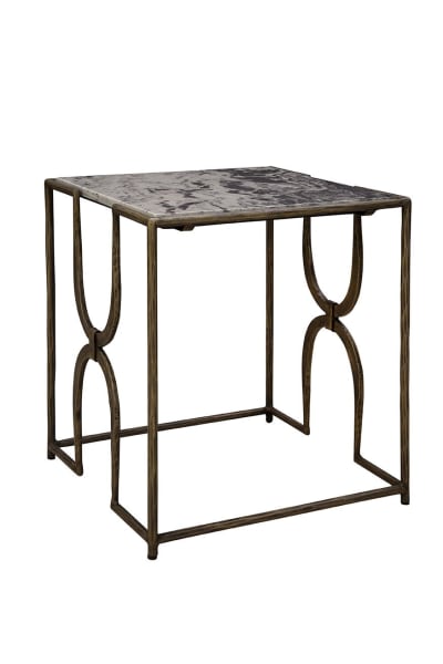 Sandra - End Table - Gray / Bronze