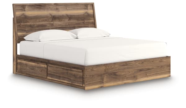 Chirason - King Panel Bed With Storage - Brown