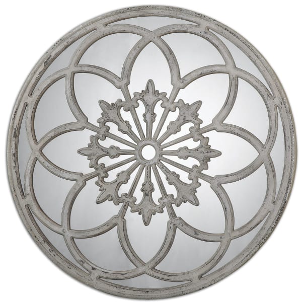 Conselyea - Round Mirror - Pearl Silver