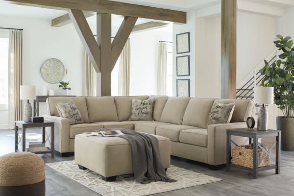 Lucina - Quartz - 4 Pc. - Corner Sofa 3 Pc Sectional, Ottoman