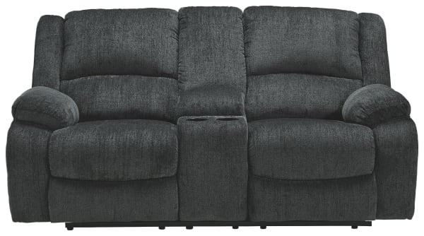 Draycoll - Dark Gray - DBL Rec Loveseat w/Console