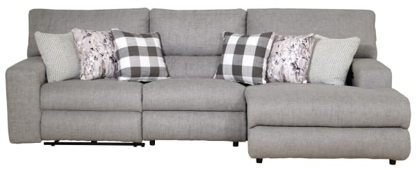 Rockport - 3 Piece Power Reclining Sectional With 1 RSF Lay-Back Chaise, 1 Armless Chair And 1 Lay-Flat Recliner