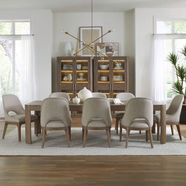 South Bend - 9 Piece Rectangular Table Set - Brown