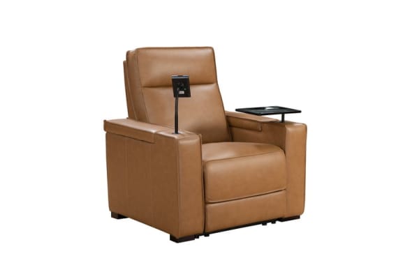 Odessey - Power Recliner With Power Headrest, Power Lumbar, Heat And Massage - Honey