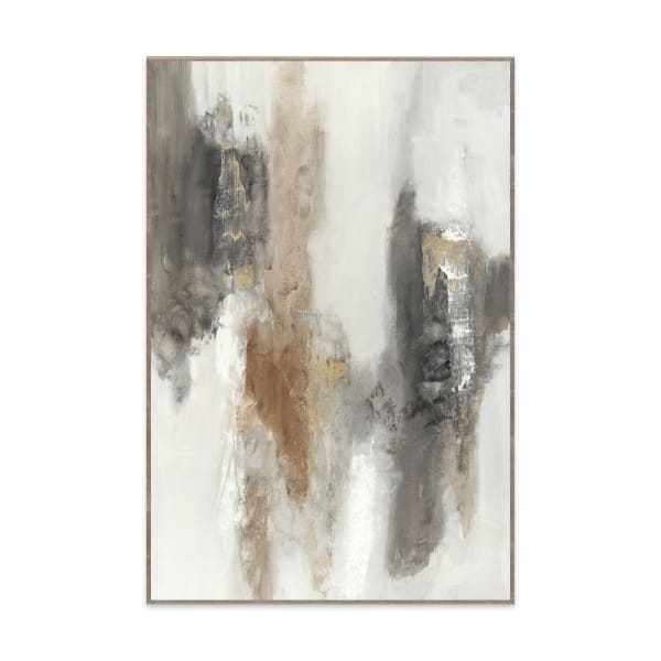 Vision - 54" x 80" Canvas Art - Dark Gray & Pearl Silver