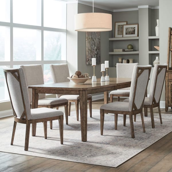 Carolina Park - 7 Piece Rectangular Table Set - Brown