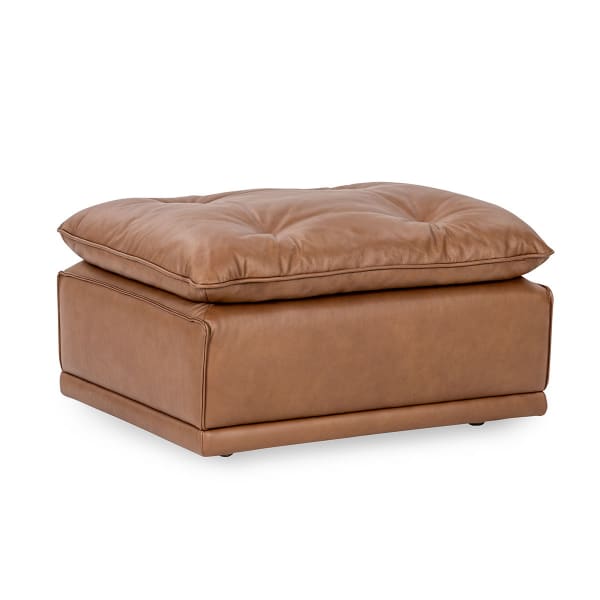 Haven - Leather Ottoman - Toffee Brown